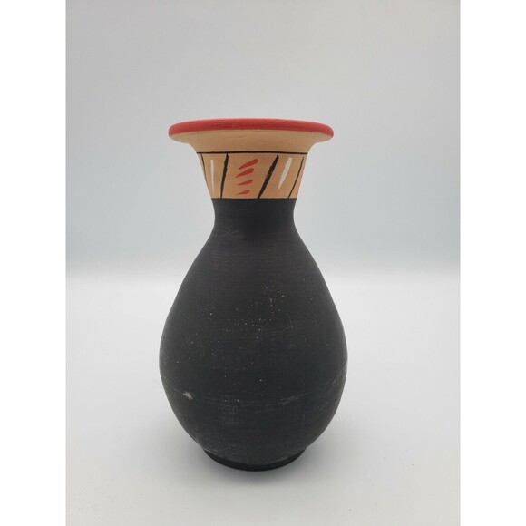 Fratelli Fanciullacci Painted Terracotta Vase Italy MCM RARE Find Egyptian Look - Picture 3 of 12
